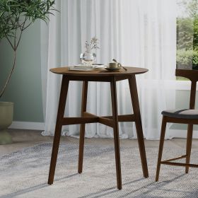 Wood Counter Height Round Dining Table, Brown, 35.4"D x 35.4"W x 36"H
